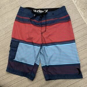 Hurley Board Shorts Mens 32 Performance Recycled Polyester Striped Swim Trunks